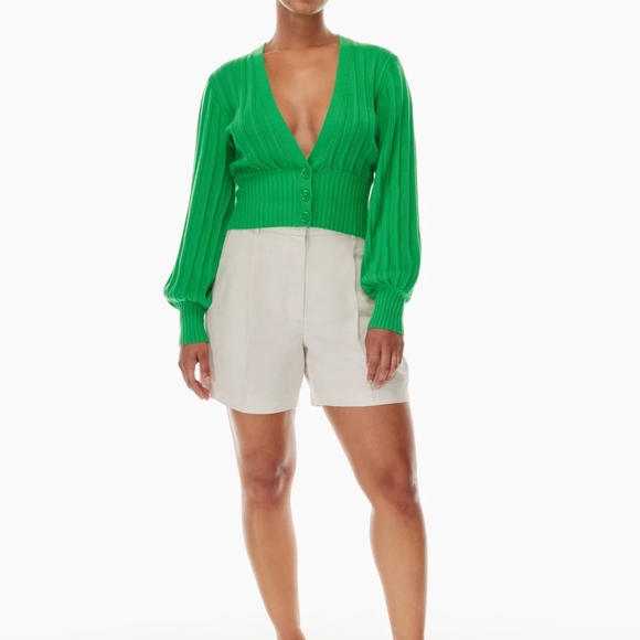 Aritzia Wilfred Green Plunge Front Cardigan Size Small MERINO WOOL - Picture 4 of 12
